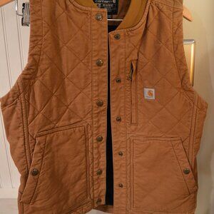 Carhartt Rugged Flex Relaxed Fit Insulated Canvas Vest Size M Brown